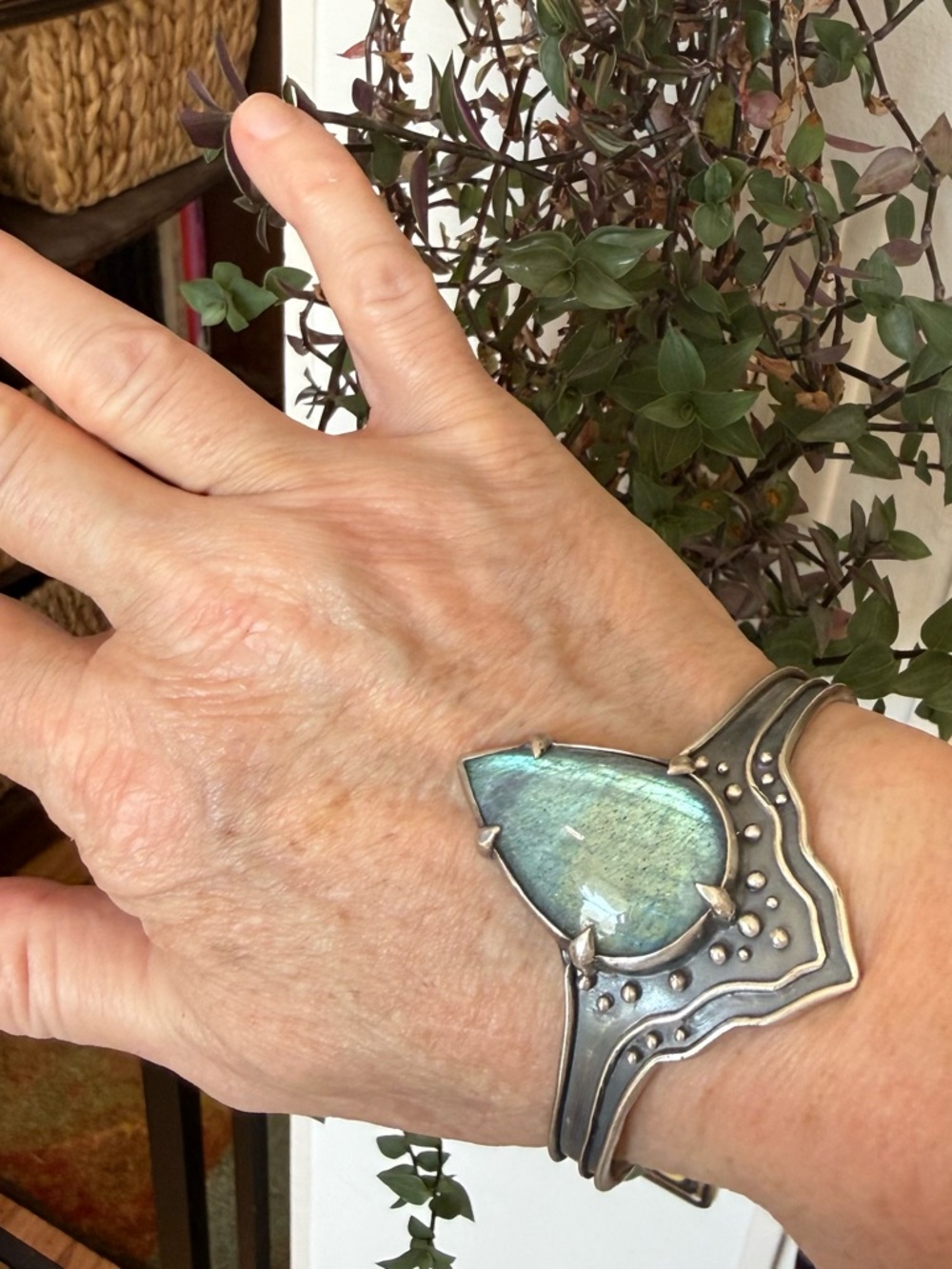 Acid Queen Labradorite Cuff Bracelet